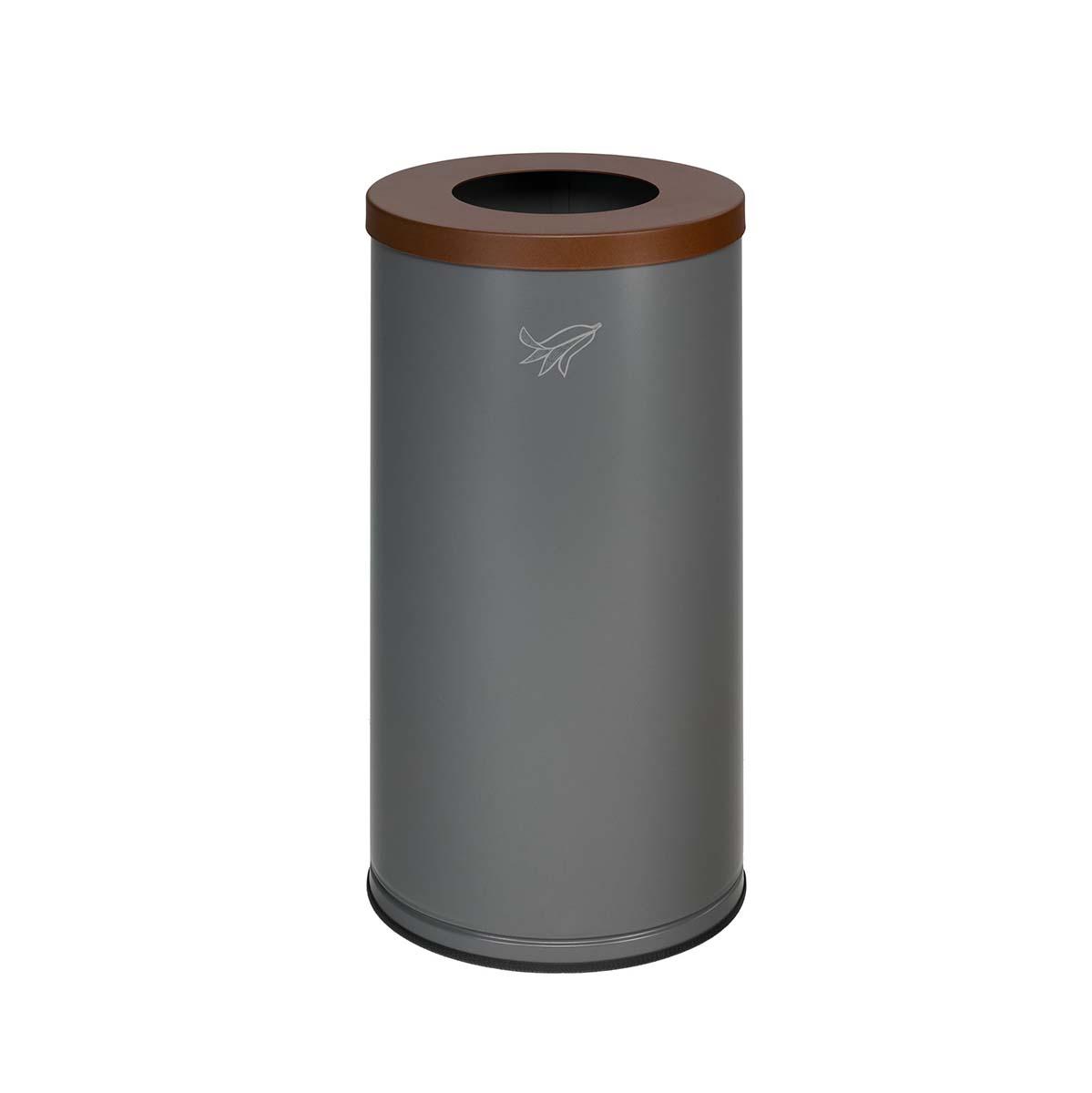 Wertstoffsammelbehälter aus Stahl, Volumen 70 l, abnehmbarer Deckel