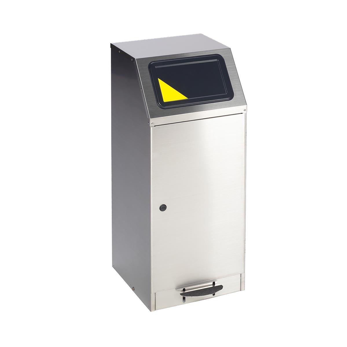 Wertstoffsammelbehälter mit Pedal, Volumen 78 l, selbstlöschend