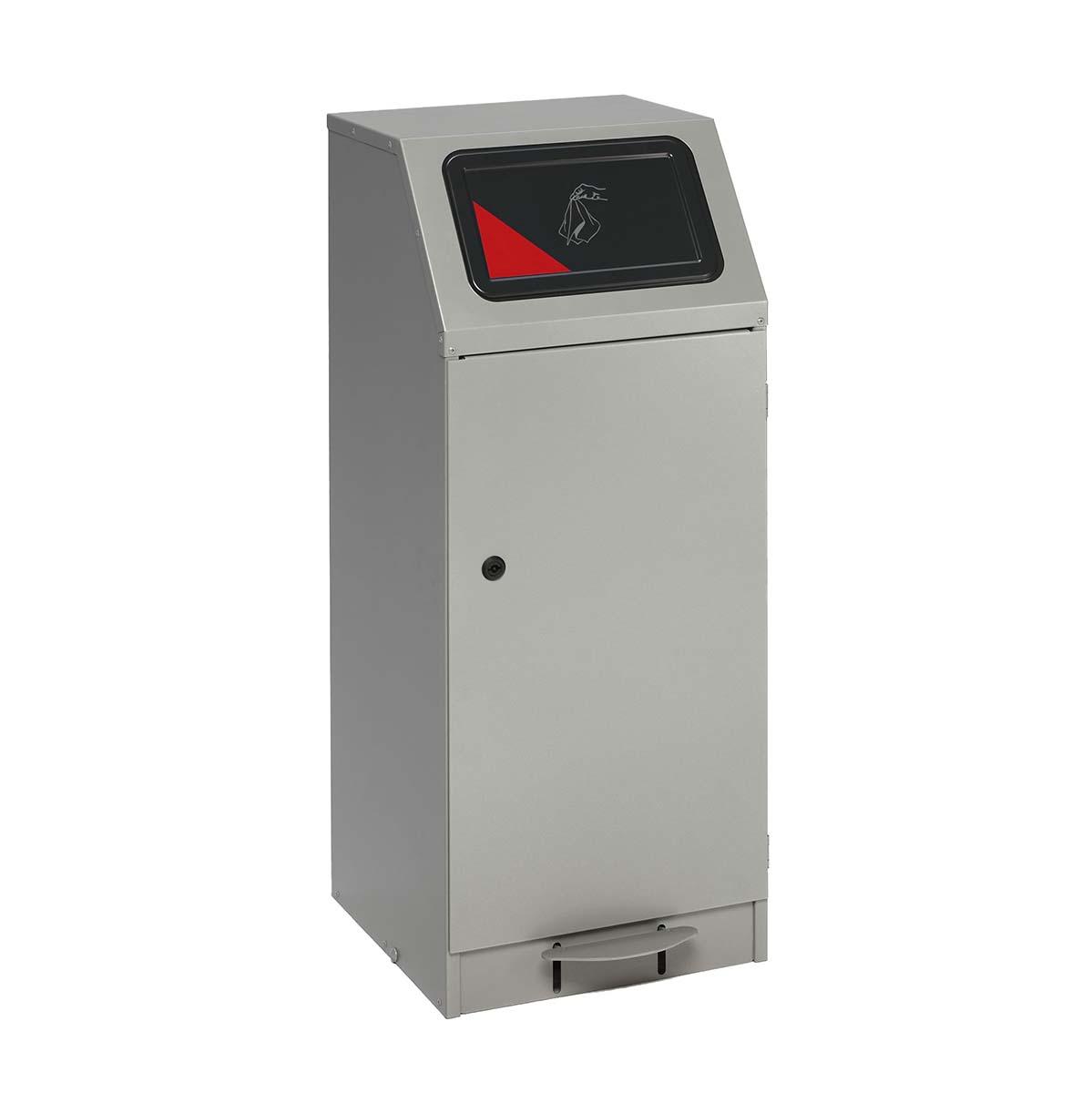 Wertstoffsammelbehälter mit Pedal, Volumen 78 l, selbstlöschend