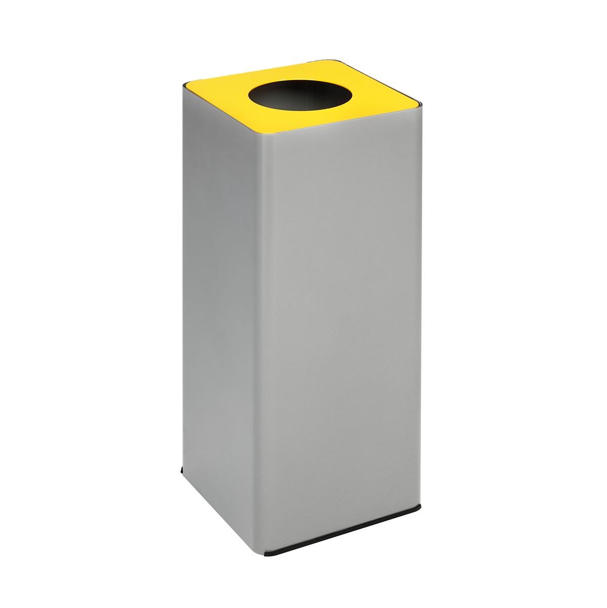 Wertstoffsammelbehälter aus Stahl, Volumen 81 l, abnehmbarer Aufsatz mit Einwurföffnung
