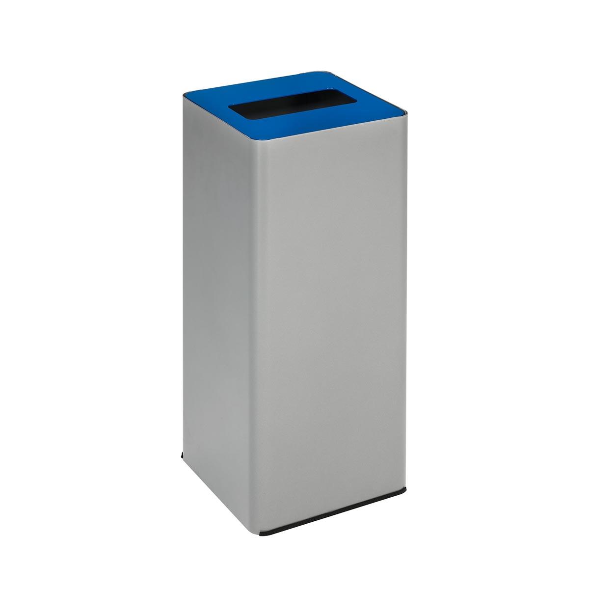 Wertstoffsammelbehälter aus Stahl, Volumen 81 l, abnehmbarer Aufsatz mit Einwurföffnung