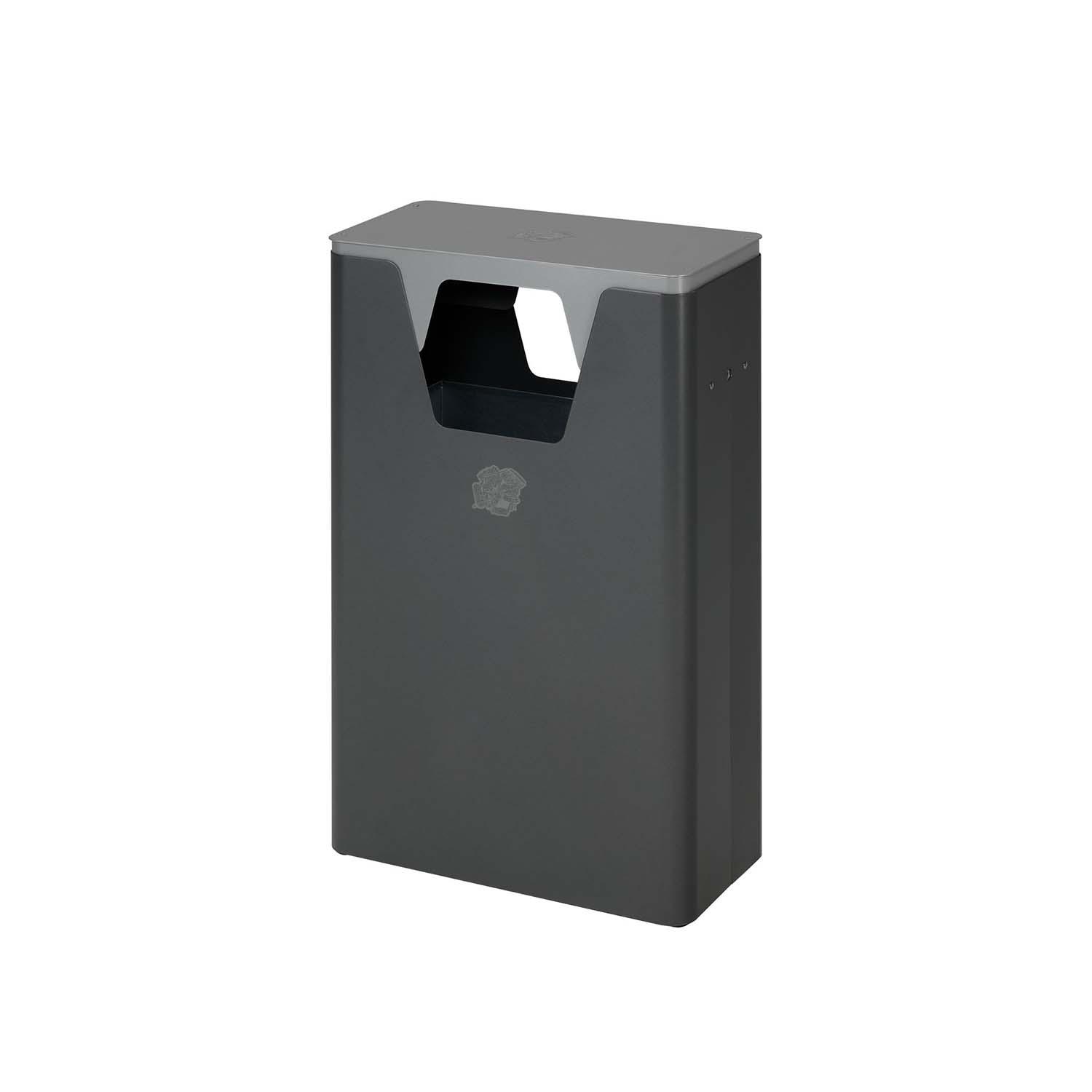 Wertstoffsammelbehälter aus Stahl, Volumen 60 l, verschließbarer Aufsatz