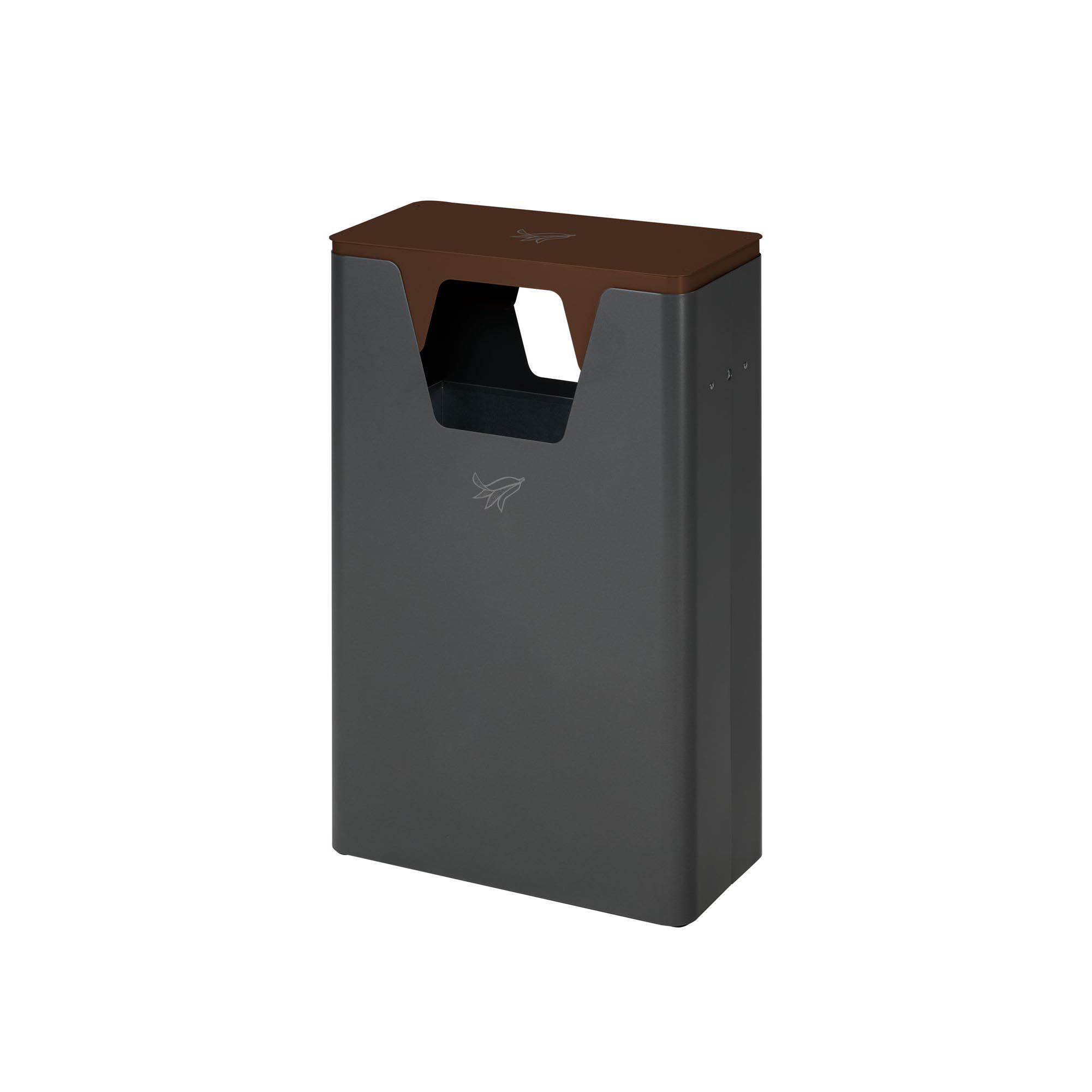 Wertstoffsammelbehälter aus Stahl, Volumen 60 l, verschließbarer Aufsatz