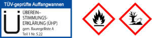 Übereinstimmungserklärung (Ü-Zeichen) für TÜV-geprüfte Auffangwannen